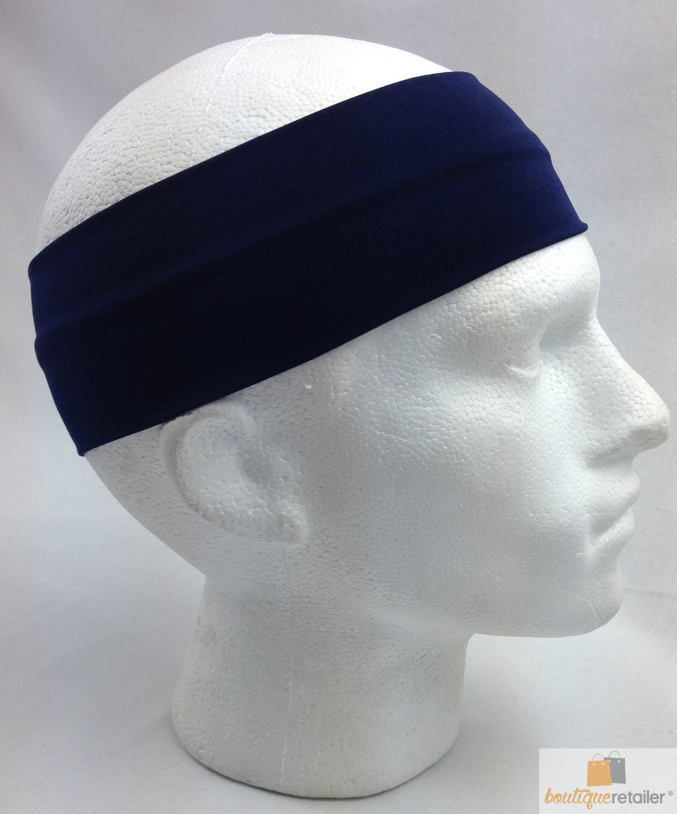 PLAIN HEADBAND Elastic Stretch Sports Yoga Hair Band Unisex 8cm Wide Wrap - Picture 69 of 128
