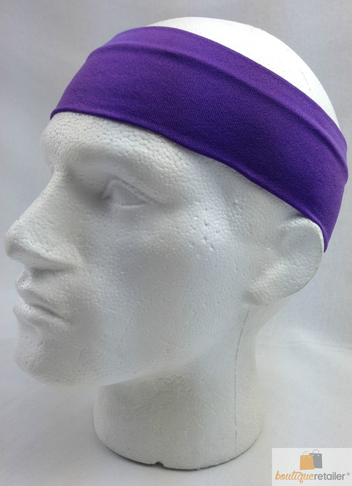 PLAIN HEADBAND Elastic Stretch Sports Yoga Hair Band Unisex 8cm Wide Wrap - Picture 79 of 128