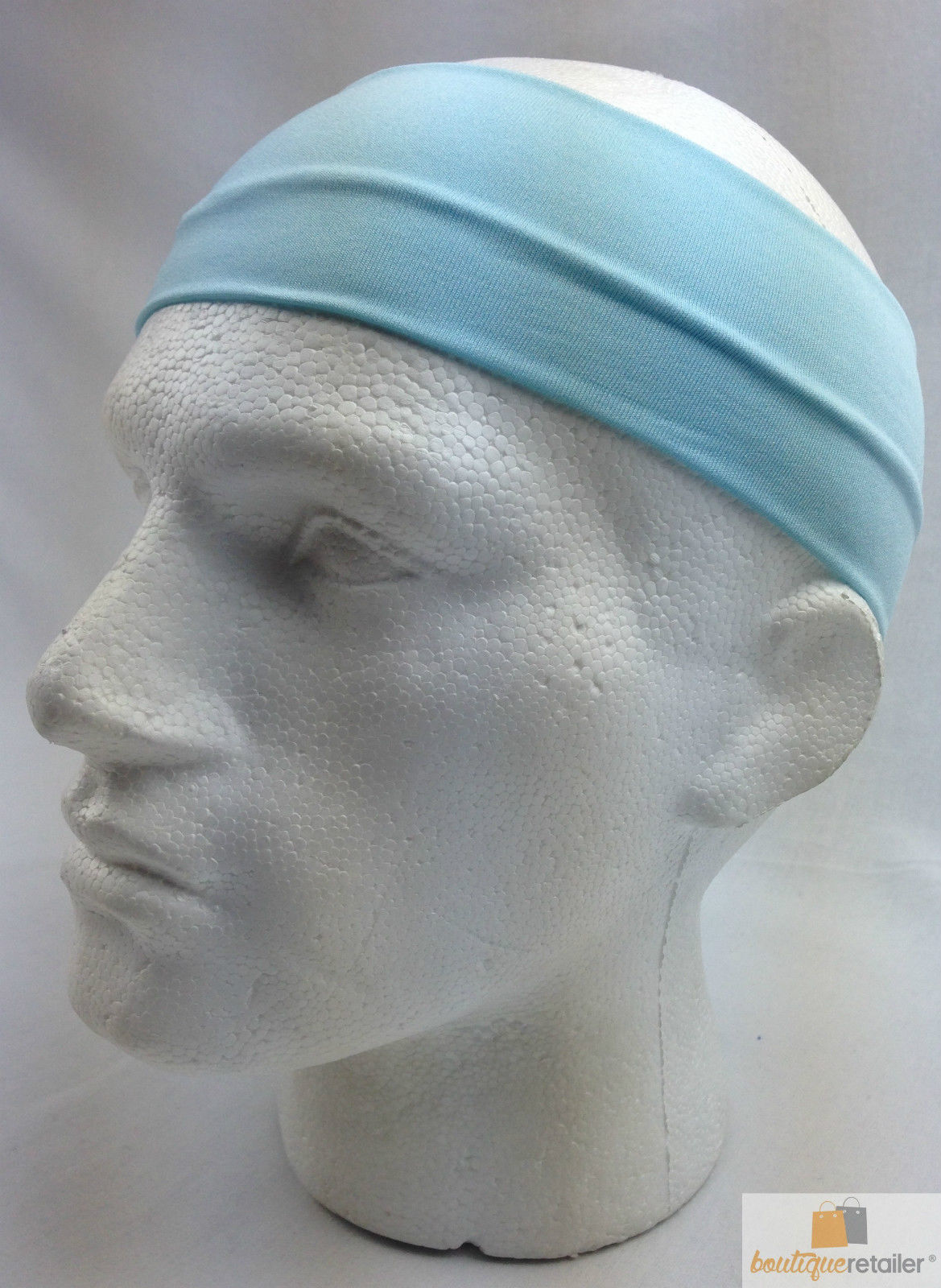 PLAIN HEADBAND Elastic Stretch Sports Yoga Hair Band Unisex 8cm Wide Wrap - Picture 99 of 128