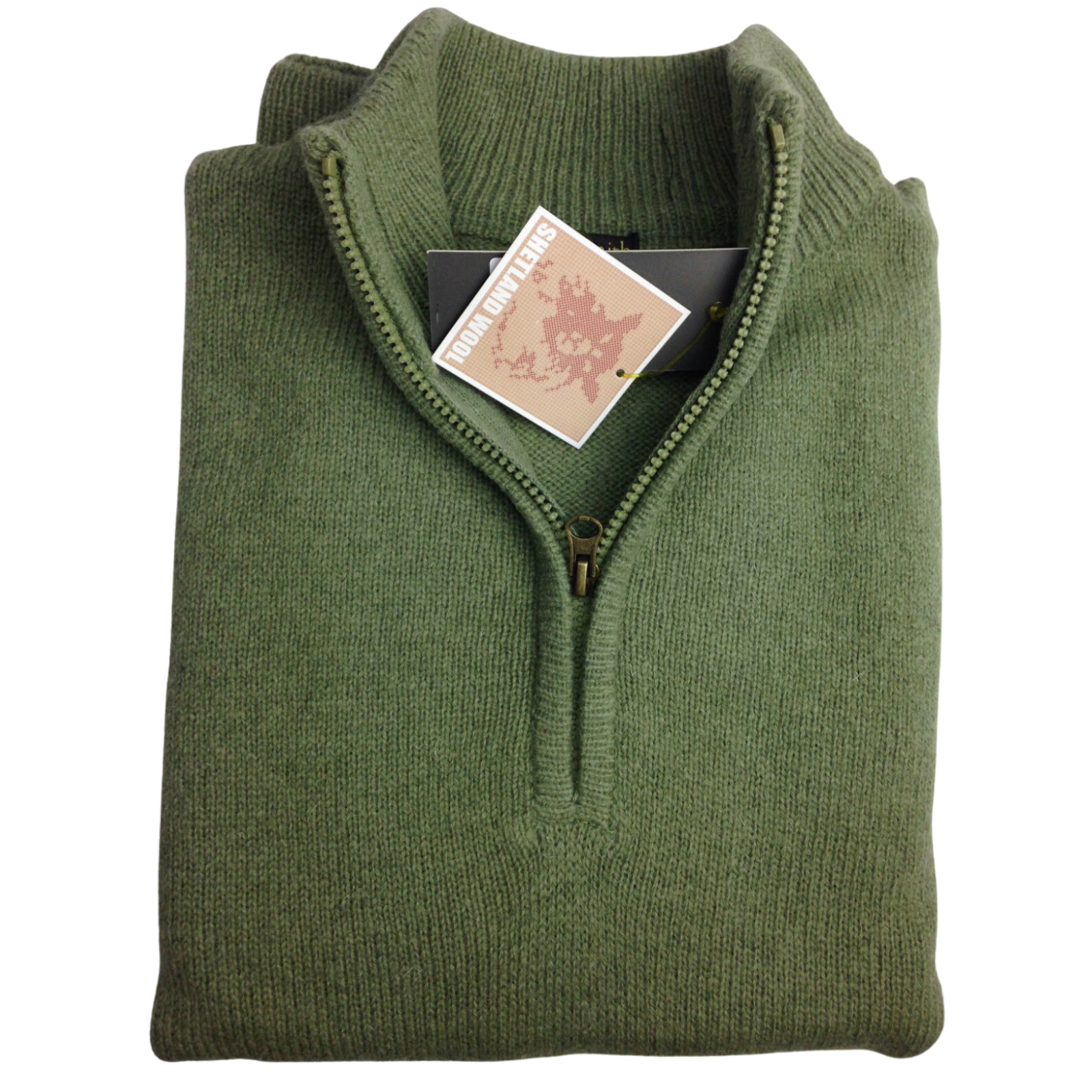 100% SHETLAND WOOL Half Zip Up Knit JUMPER Pullover Mens Sweater Knitted New - Picture 119 of 143