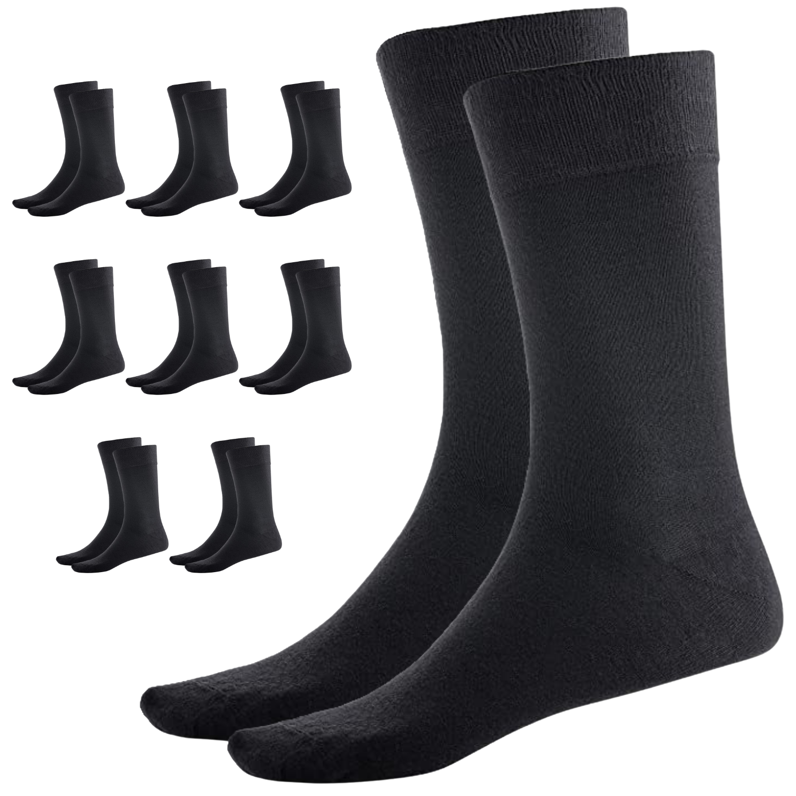 9 Pairs BAMBOO SOCKS Crew Natural Eco Healthy Enviro Unisex Work Business BULK - Picture 4 of 27