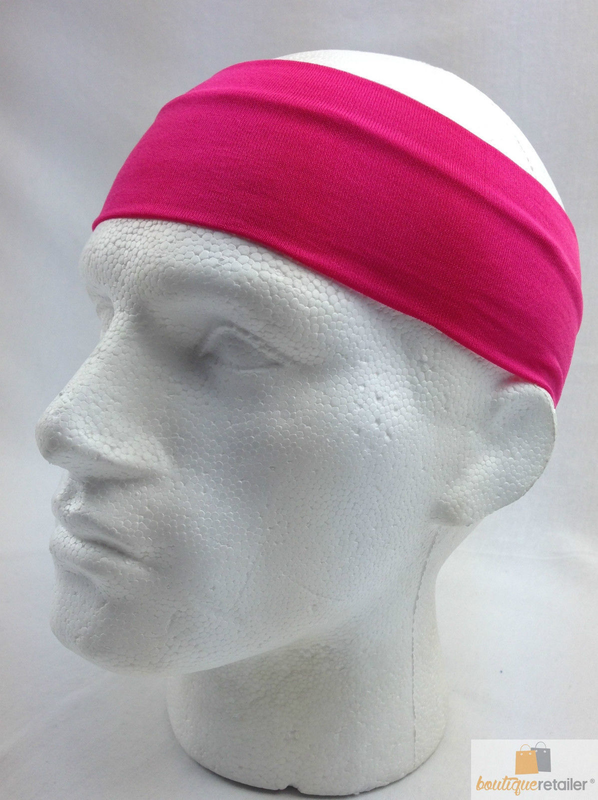 PLAIN HEADBAND Elastic Stretch Sports Yoga Hair Band Unisex 8cm Wide Wrap - Picture 51 of 128