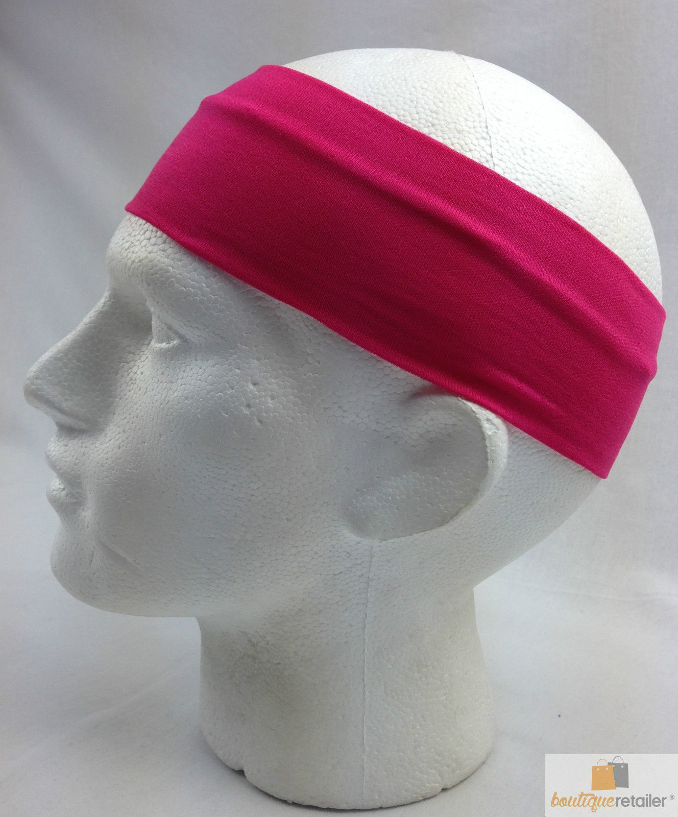PLAIN HEADBAND Elastic Stretch Sports Yoga Hair Band Unisex 8cm Wide Wrap - Picture 52 of 128