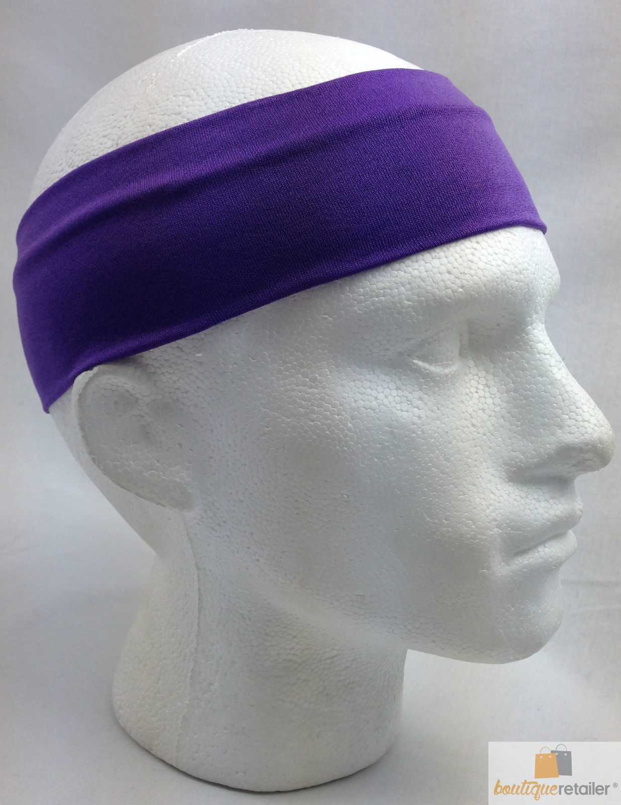 PLAIN HEADBAND Elastic Stretch Sports Yoga Hair Band Unisex 8cm Wide Wrap - Picture 82 of 128
