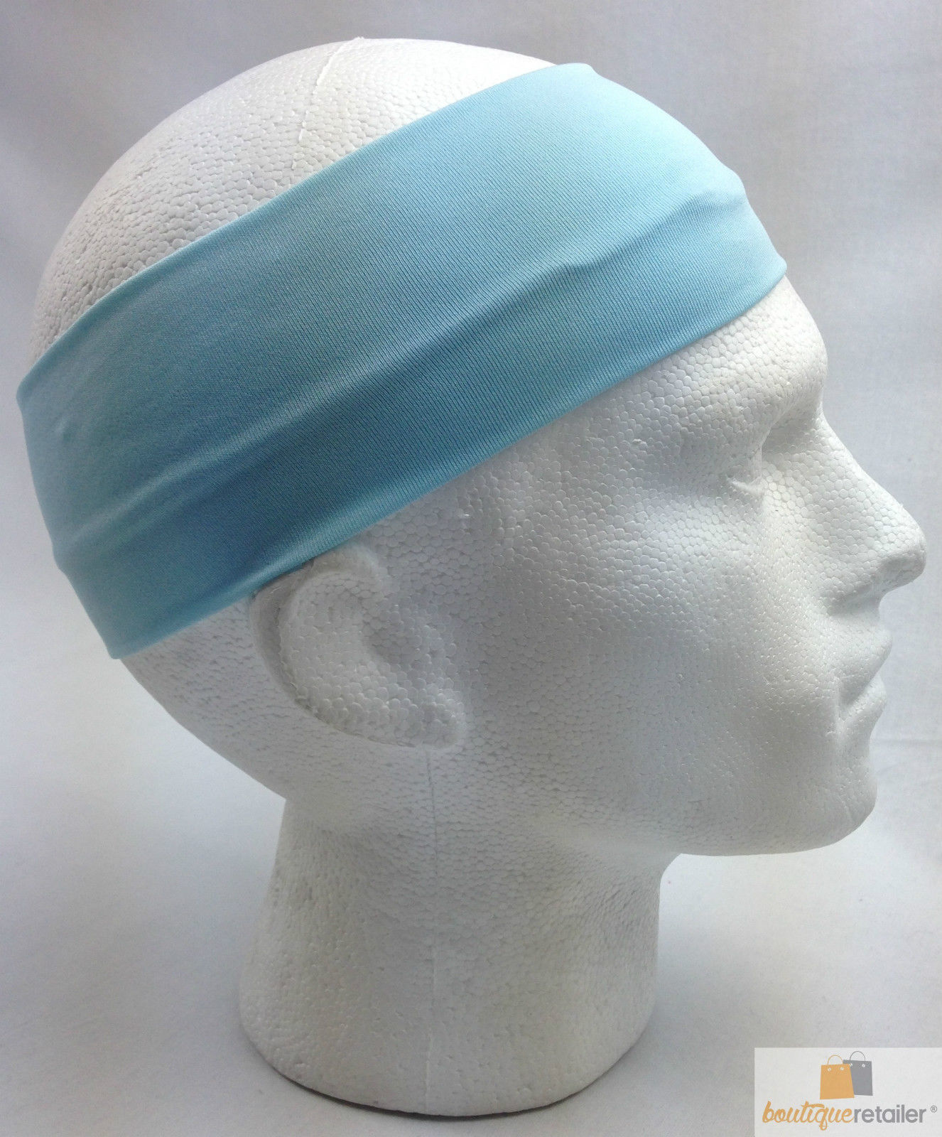 PLAIN HEADBAND Elastic Stretch Sports Yoga Hair Band Unisex 8cm Wide Wrap - Picture 102 of 128