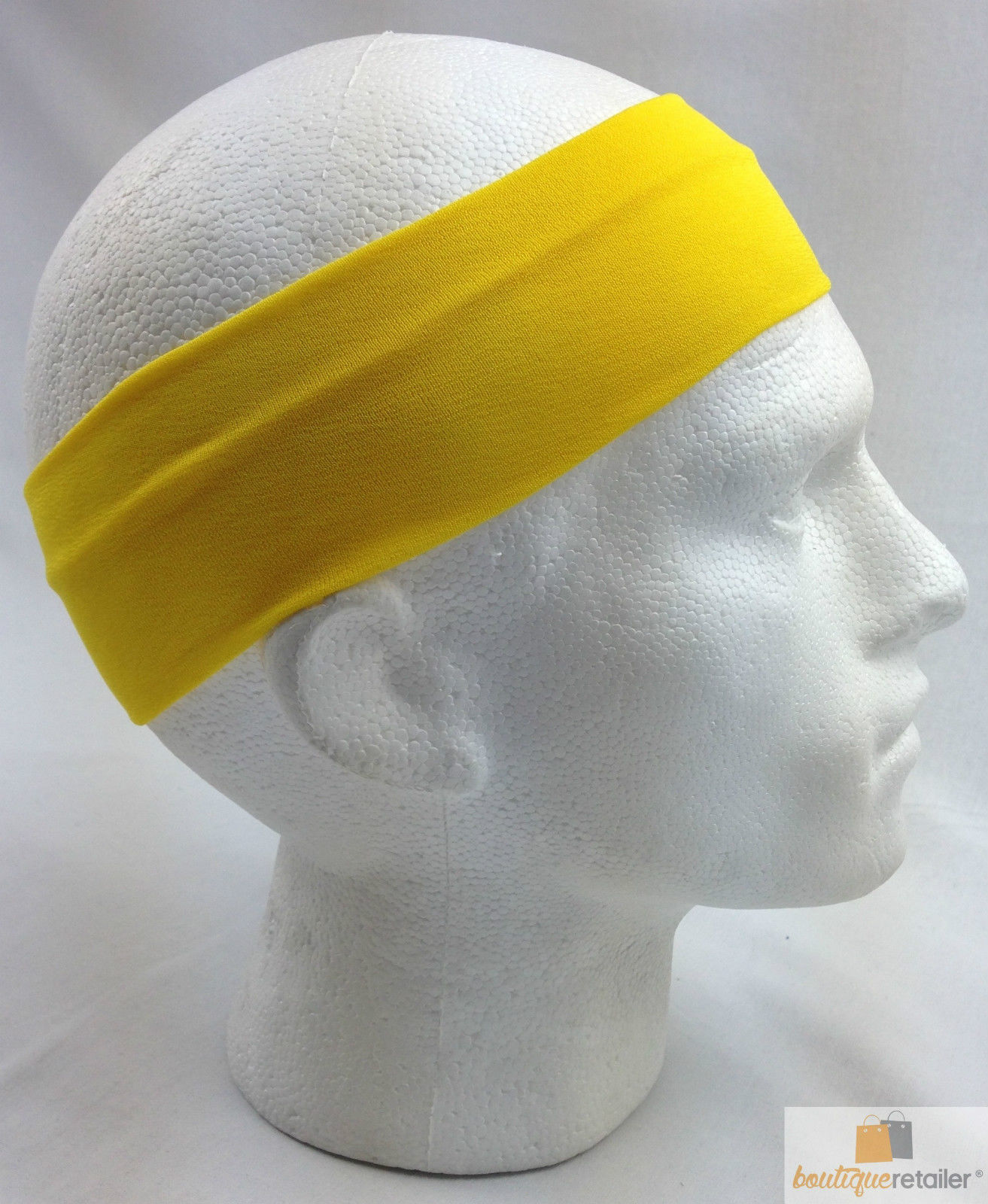 PLAIN HEADBAND Elastic Stretch Sports Yoga Hair Band Unisex 8cm Wide Wrap - Picture 122 of 128