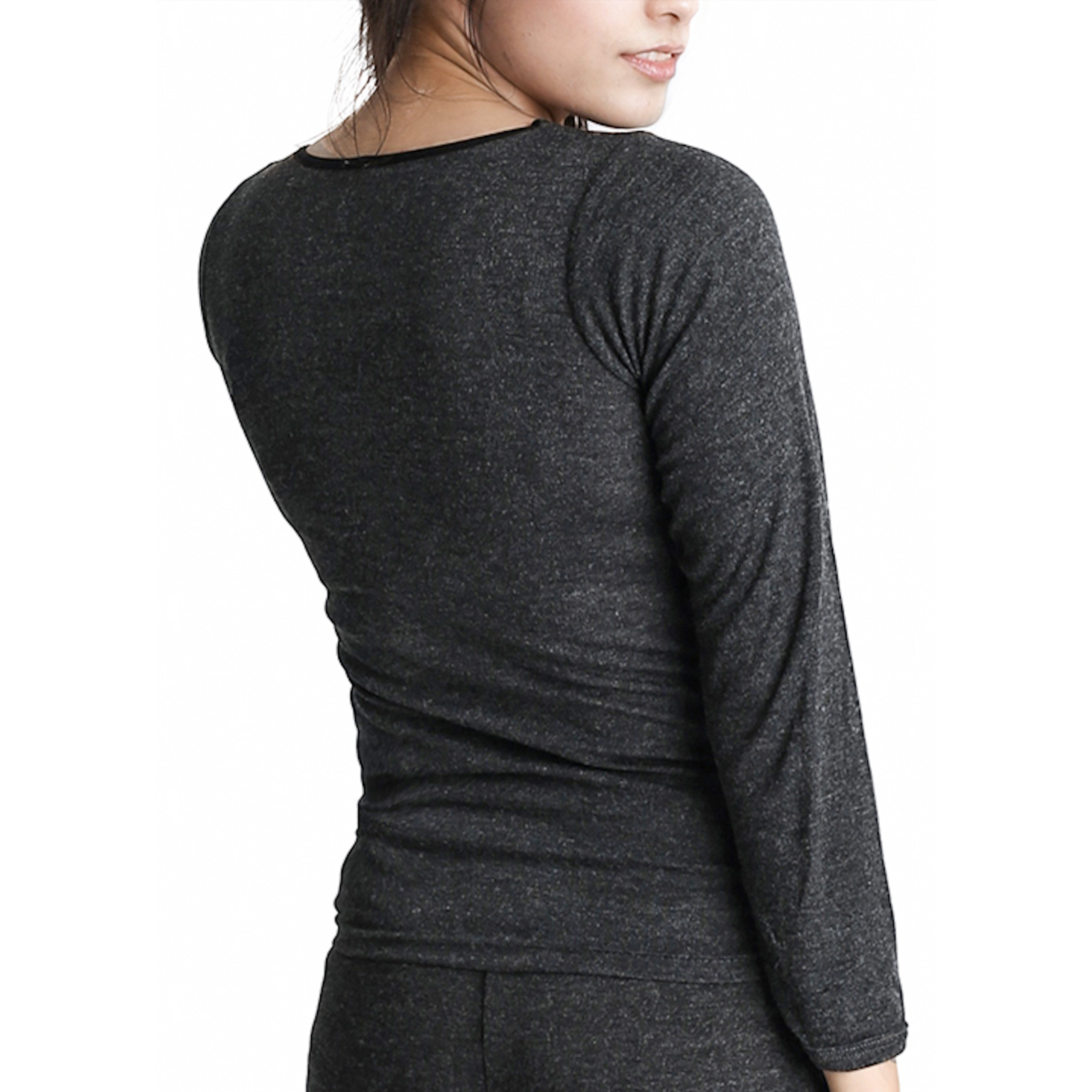 Ladies Merino Wool Blend Long Sleeve Thermal Spencer Top Underwear Thermals - Picture 19 of 27