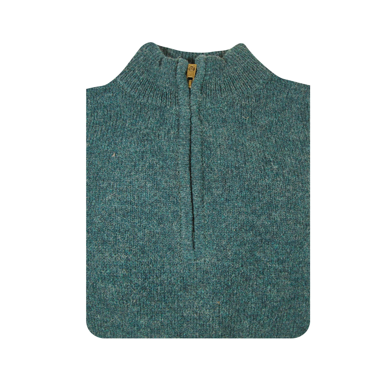 100% SHETLAND WOOL Half Zip Up Knit JUMPER Pullover Mens Sweater Knitted New - Picture 132 of 143