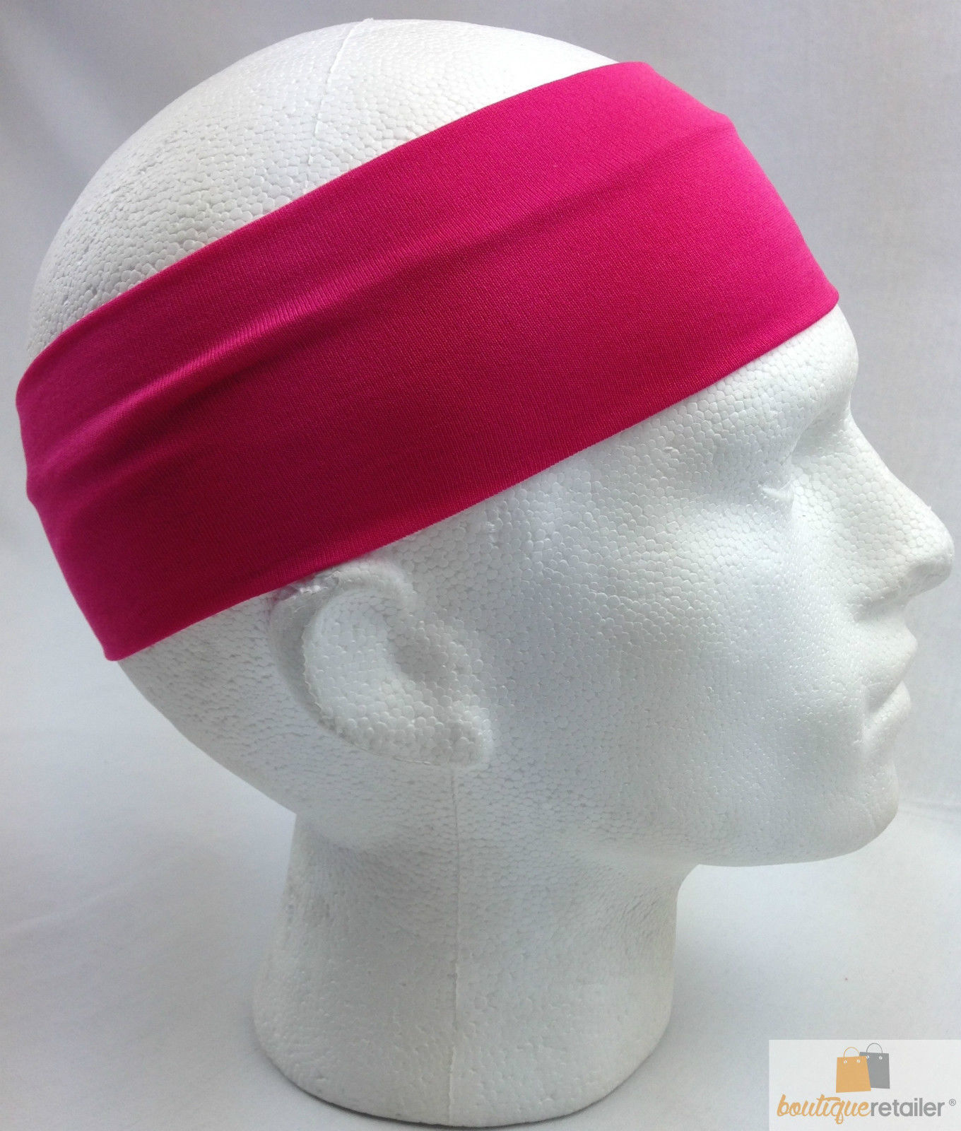 PLAIN HEADBAND Elastic Stretch Sports Yoga Hair Band Unisex 8cm Wide Wrap - Picture 53 of 128