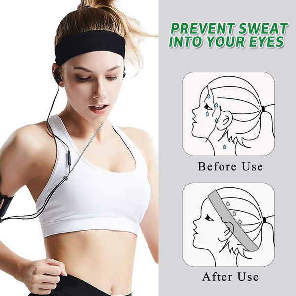 PLAIN HEADBAND Elastic Stretch Sports Yoga Hair Band Unisex 8cm Wide Wrap - Picture 98 of 128
