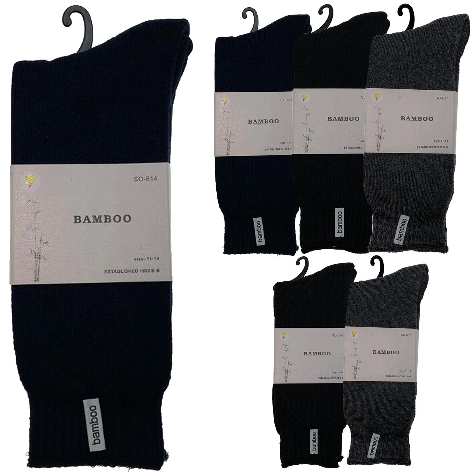 6 Pairs PREMIUM BAMBOO SOCKS Men's Heavy Duty Thick Work Socks BULK Cushion - Picture 10 of 36