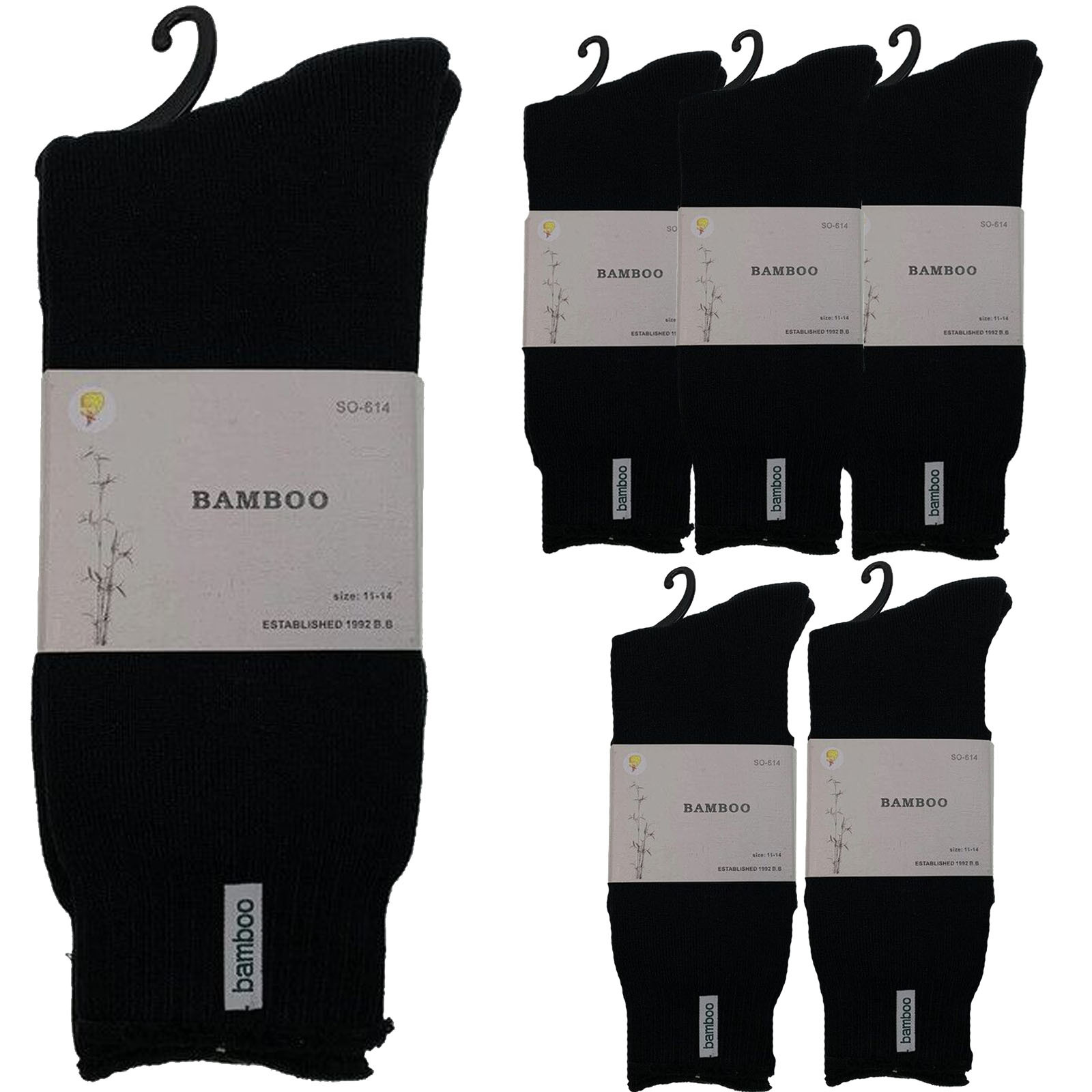 6 Pairs PREMIUM BAMBOO SOCKS Men's Heavy Duty Thick Work Socks BULK Cushion - Picture 18 of 36