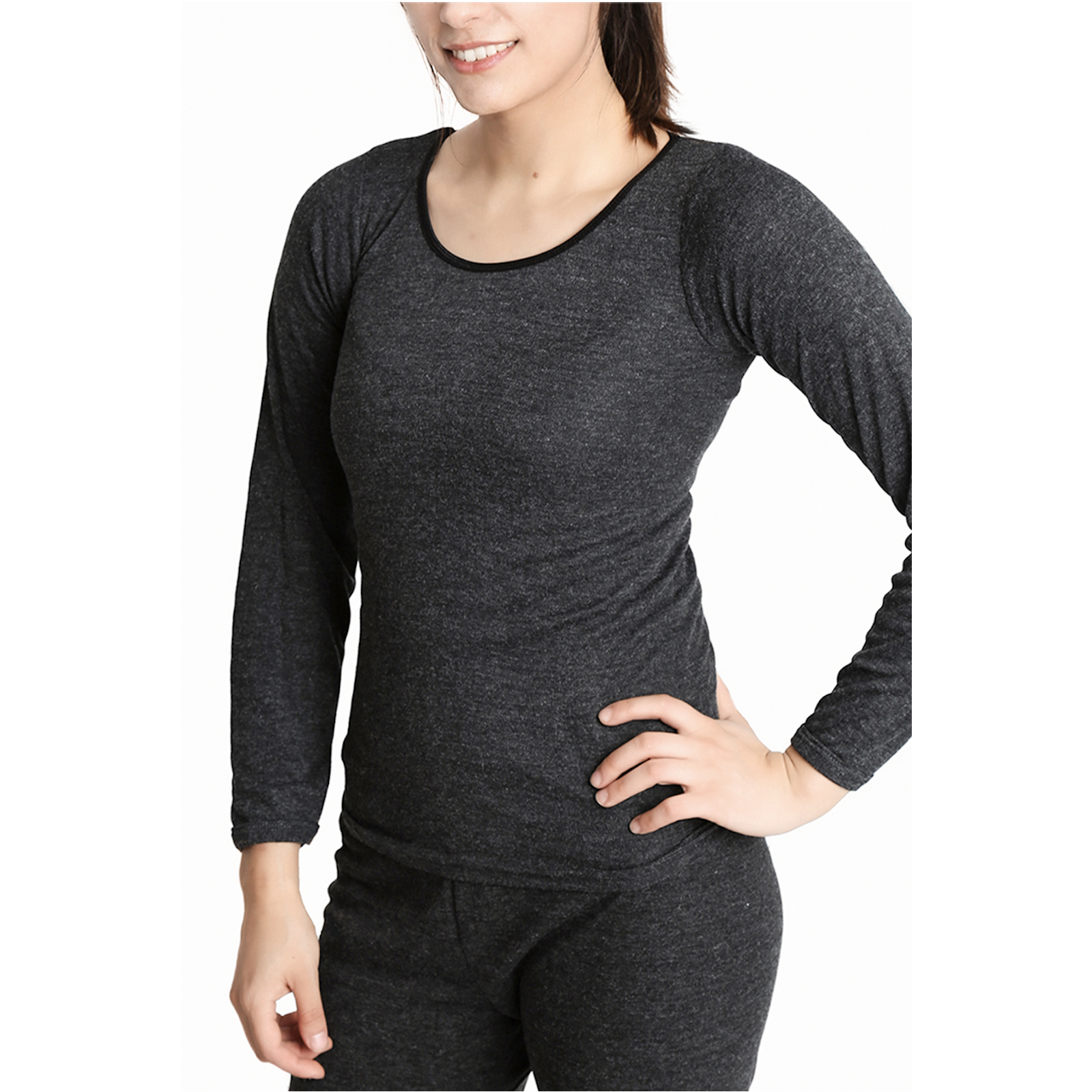 Ladies Merino Wool Blend Long Sleeve Thermal Spencer Top Underwear Thermals - Picture 17 of 27